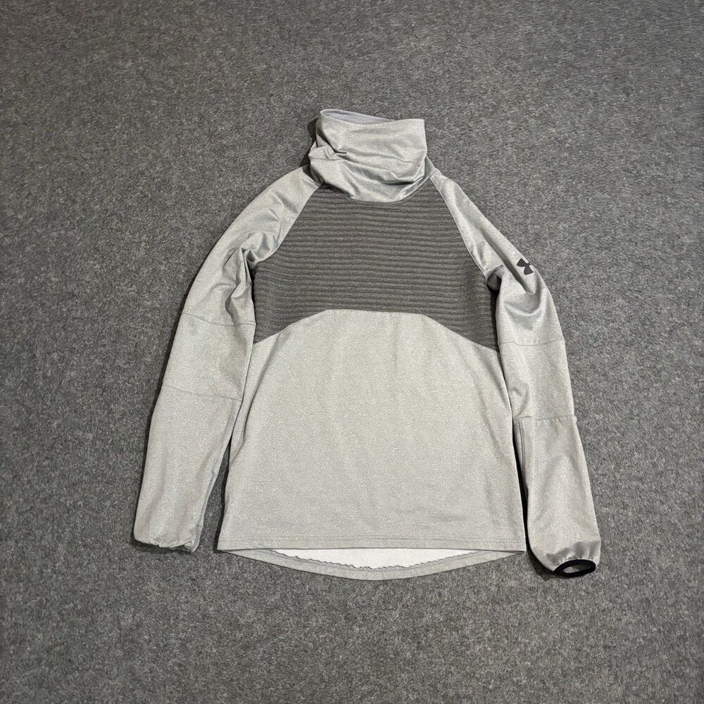 Under Armour Cowl Neck Athletic Shirt Size Small Gray ColdGear Long Sleeve